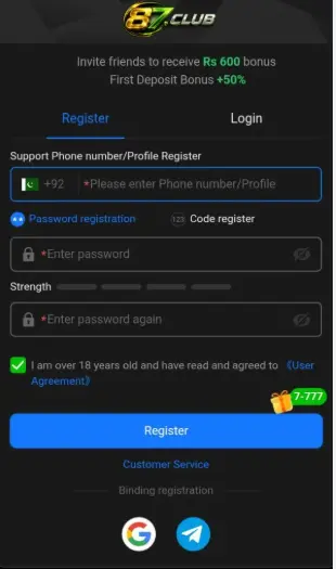 87club game register