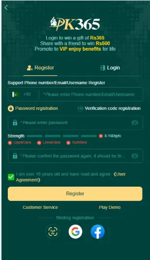 pk365game register